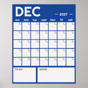 Poster Calendário Mensal de Parede Grande Colorido sem Da