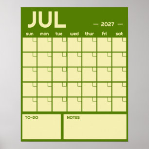 Poster Calendário Mensal de Parede Grande sem Data em Cor