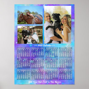 Poster Calendário Mensal do Ano 2022 Boho Aquarela 3 Foto