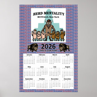 Poster Calendário Mentalidade de Rebanho 2026 (12 x 18)
