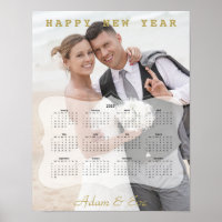 Calendário Mini Foto de Noiva e Noivo Elegantes