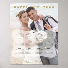 Poster Calendário Mini Foto de Noiva e Noivo Elegantes