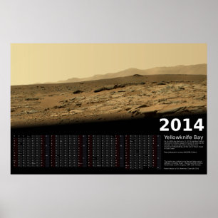 Poster Calendário MSL Curiosity em Yellowknife Bay - 2014