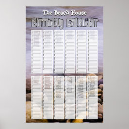 Pôster Calendário Perpétuo de Aniversário da Praia Person