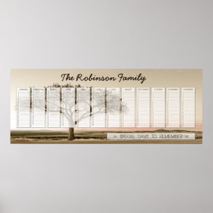 Pôster Calendário Perpétuo Personalizado da Família High 