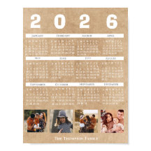 Calendário Personalizado 2026 Colagem de Fotos da 