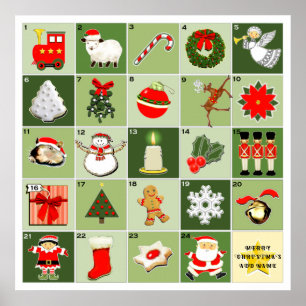 Pôster calendário personalizado do Advento de Natal
