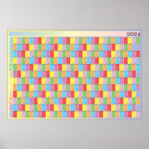 Poster Calendário planejador 2024 para ser personalizado