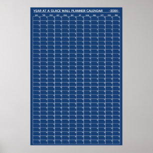 Poster Calendário Planejador Anual na Parede Sem Data