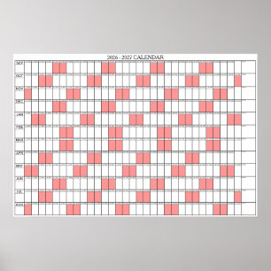 Poster Calendário Planejador de Parede Ano Letivo 2026 -