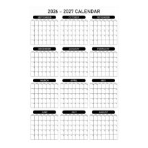 Calendário Planejador de Parede Ano Letivo 2026 - 