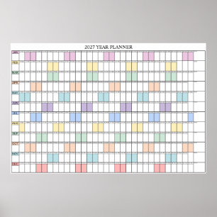 Poster Calendário Planejador de Parede Simples de 2027