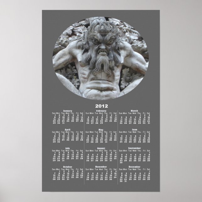 Poster calendário português Gargoyle ~ imprimir (Frente)