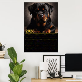 Poster Calendário Rottweiler 2026