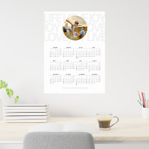 Poster Calendário SIMPLE Ousado    VIVA AMOR ALEGRIA 2025