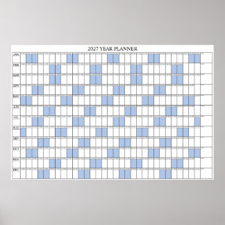 Poster Calendário Simples de Planeamento de Parede 2027 A