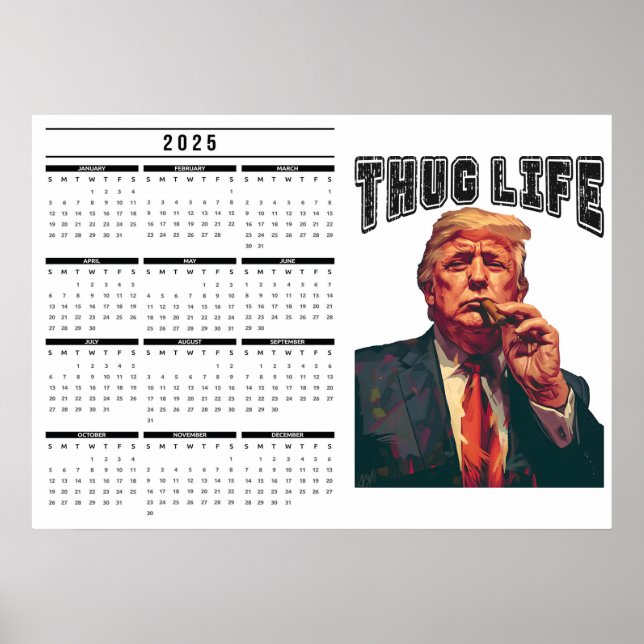Poster Calendário Thug Life 2025 (Frente)