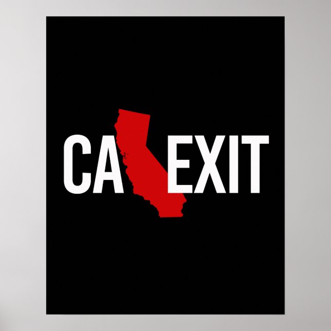 Poster Calexit - California Exit - vermelho branco - - - (Frente)