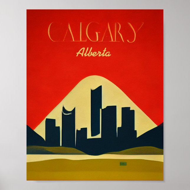 Poster Calgary, Alberta Minimalista (Frente)