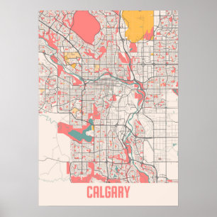 Poster Calgary - Canada Chalk City Map