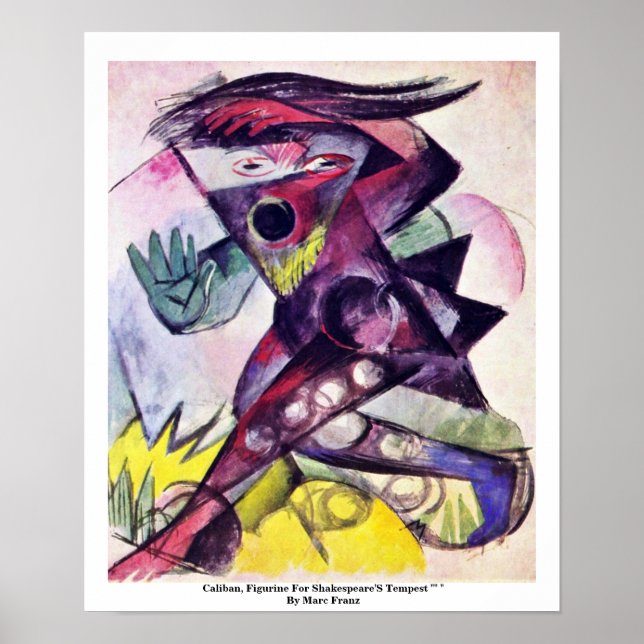 Pôster Caliban, Figurina Para O Tempest De Shakespeare (Frente)