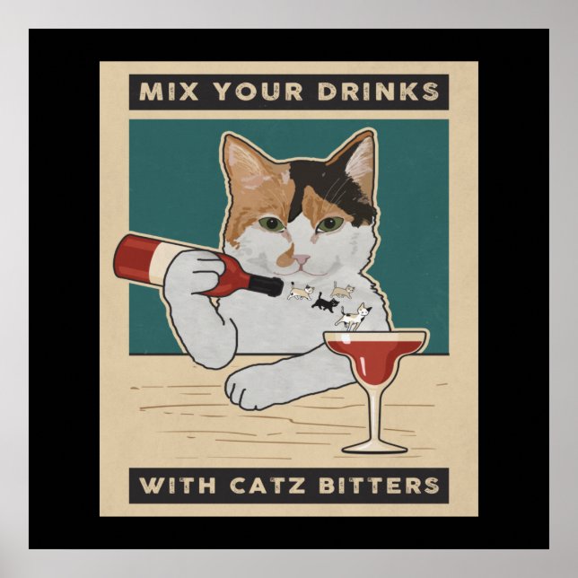 Poster Calico Cat Bartender (Frente)