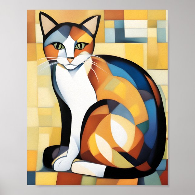 Poster Calico Cubism A Feline (Frente)