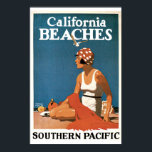 Pôster California Beaches Viagens vintage<br><div class="desc">Sinta-se à vontade para personalizar este item de qualquer forma. Você pode girar a imagem ou até mesmo adicionar a sua. Você pode personalizá-lo adicionando ou alterando o texto. Você pode até mudar as cores de fundo e texto. Faça dele um presente especial para você ou para outra pessoa. Alguns...</div>