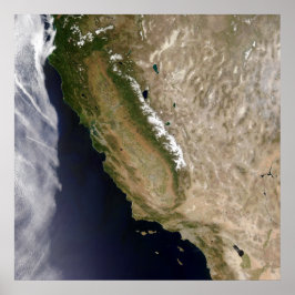 Pôster California Cloudfree Satellite