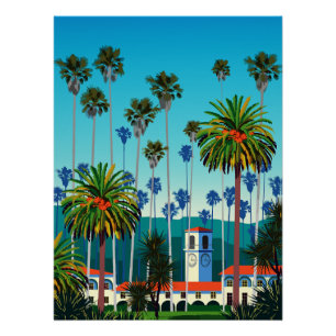 Pôster California Dreaming: City Park com Palm Trees
