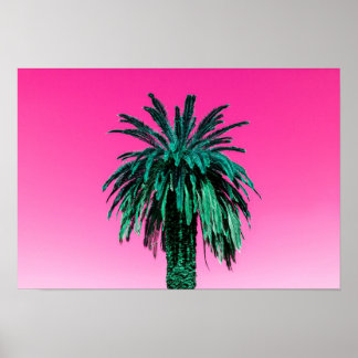 Pôster California Neon Palm Tree