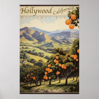 Poster California Orange Groves - Velho Hollywood - Viage