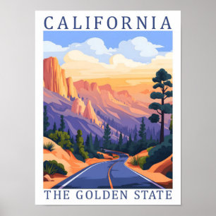 Poster California Ouro State USA Viagem Place