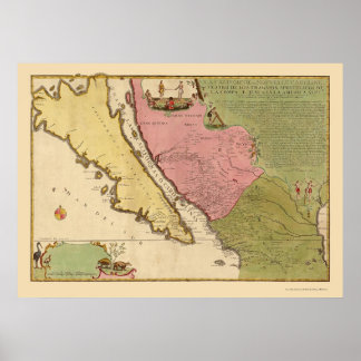 Pôster Califórnia, por N. de Fer 1720