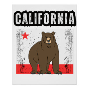 Pôster Califórnia República Cali Flag Socal Norcal Cencal