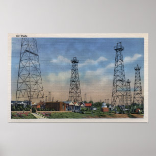 Poster CaliforniaView dos poços de petróleo