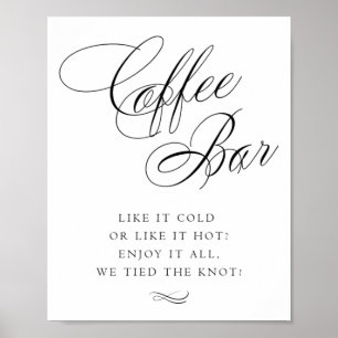 Poster Caligrafia Bar de café Elegante   Mesa Chic