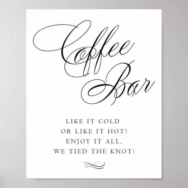 Poster Caligrafia Bar de café Elegante | Mesa Chic (Frente)