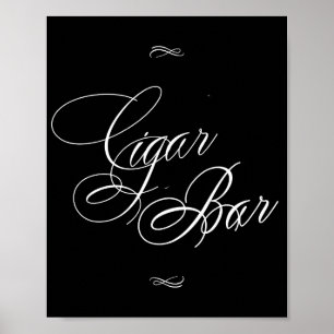Poster Caligrafia Branca de Bar de Cigarros Elegante Me