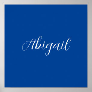 Poster Caligrafia Elegante Blue Plain Nome Simples