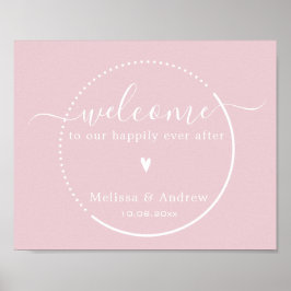 Poster Caligrafia Elegante - Boas-vindas ao Casamento Ros