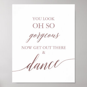 Poster Caligrafia Elegante Rosa Dourada Você Parece Garg