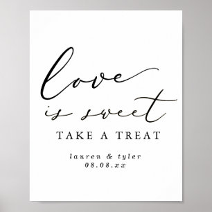 Poster Caligrafia Moderna Amor é Doce Sobremesa de Casame