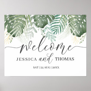 Poster Caligrafia Monstera Calliografia Tropical F