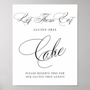 Poster Caligrafia Negra De Bolo Livre Elegante Gluten M