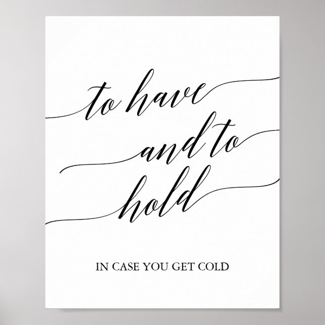 Poster Caligrafia Negra Elegante Para Ter e Manter Sinal (Frente)