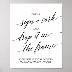 Poster Caligrafia Negra Elegante Por Favor Assine Cork