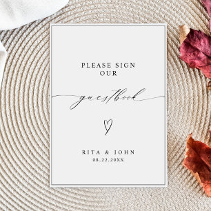 Poster Caligrafia Por Favor Assine Nosso Sinal De Guestbo