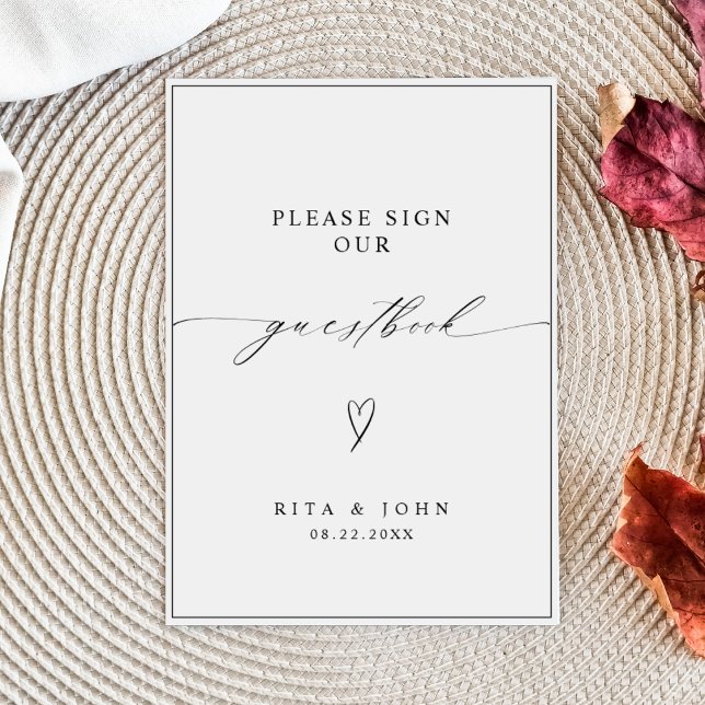 Poster Caligrafia Por Favor Assine Nosso Sinal De Guestbo (Criador carregado)