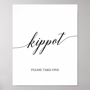 Poster Caligrafia preta elegante Kippot